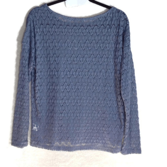 Chloe K Large Knit Lace Sweater Top Long Sleeve Delicate Cottagecore Grandmacore - Picture 2 of 10